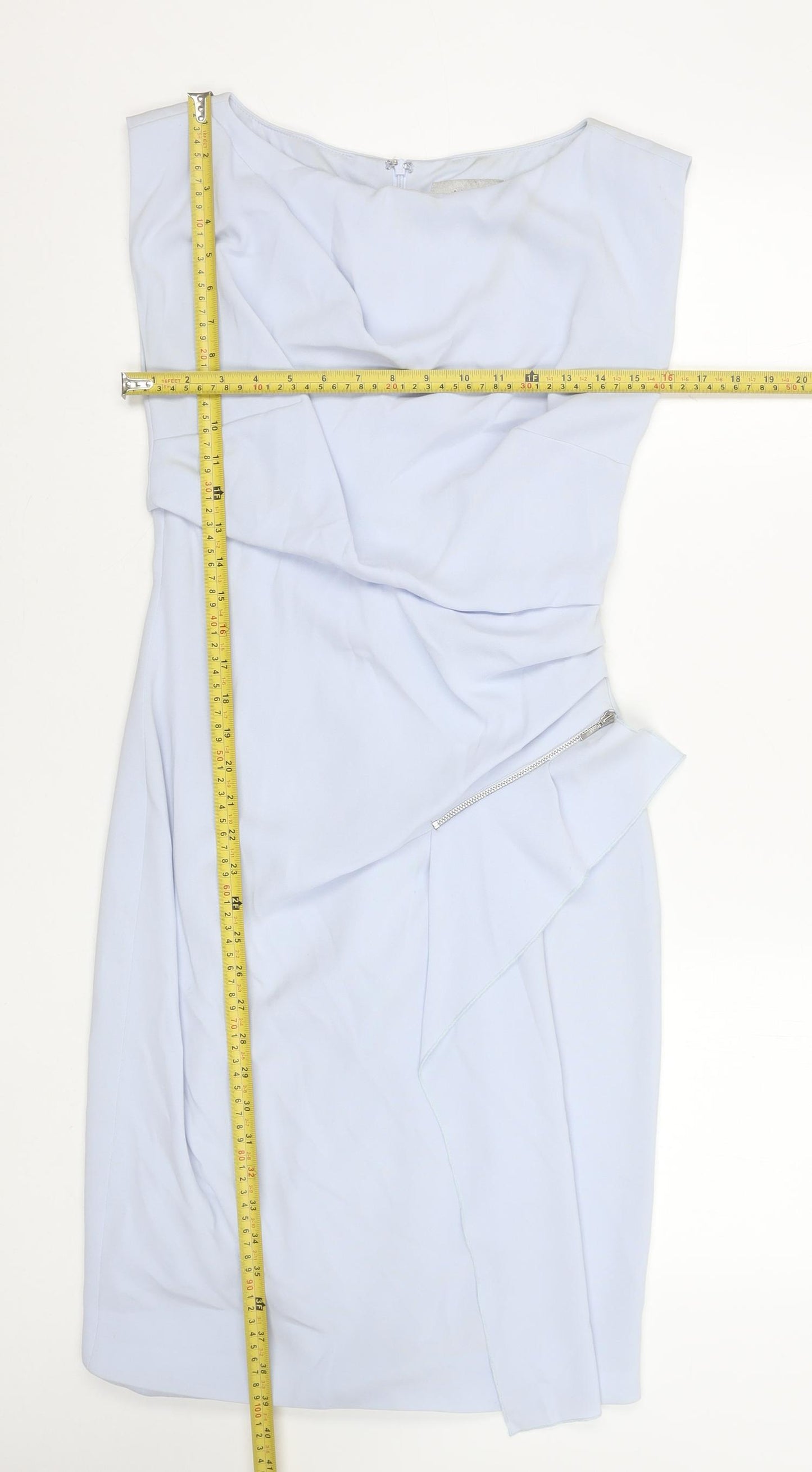 Coast Women Blue Size 10 Sheath Knee Length Sleeveless Dress