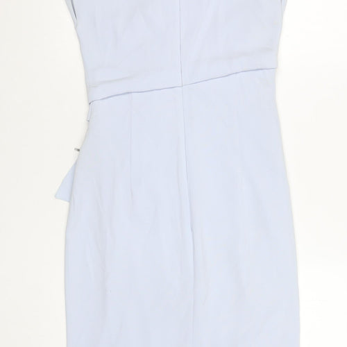 Coast Women Blue Size 10 Sheath Knee Length Sleeveless Dress