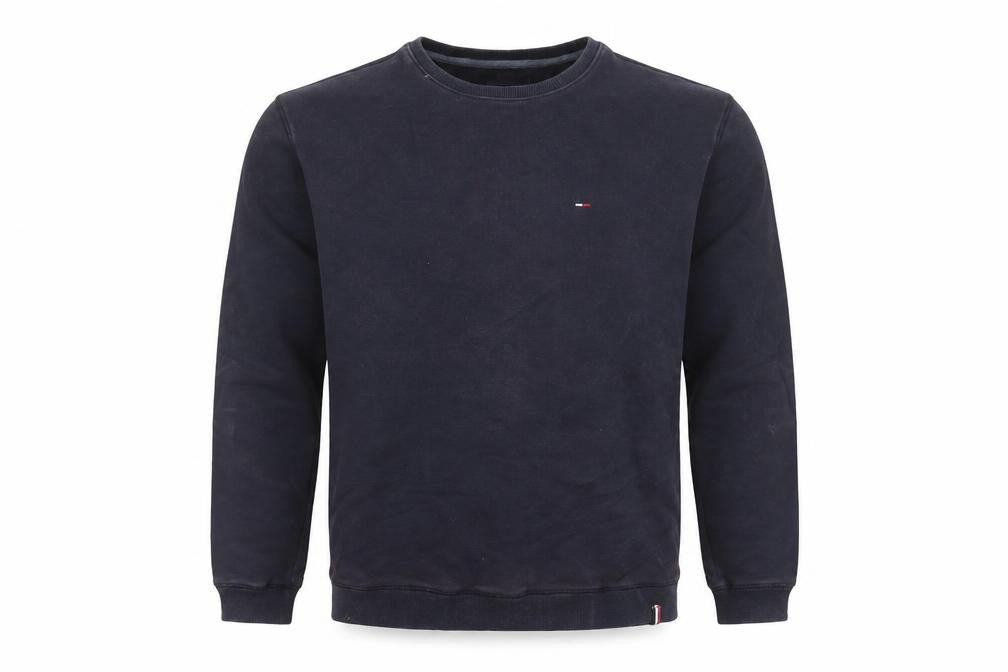 Front view of Tommy Hilfiger Denim Men's Navy XL Crew Neck Sweatshirt