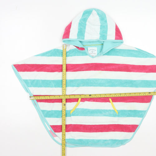 FatFace Girls Multicoloured Striped Hooded Towel Poncho 5-6 Years