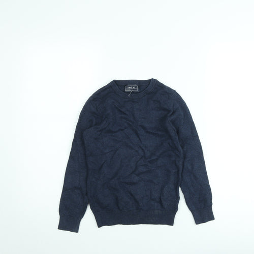 Next Boys Navy Blue Crew Neck Jumper Size 82cm Classic Knit
