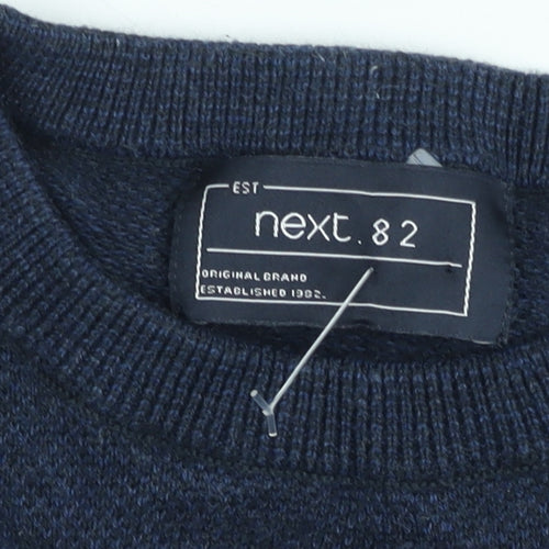 Next Boys Navy Blue Crew Neck Jumper Size 82cm Classic Knit