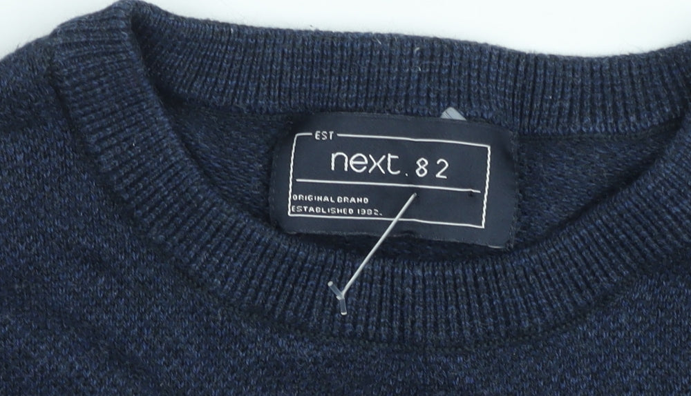 Next Boys Navy Blue Crew Neck Jumper Size 82cm Classic Knit