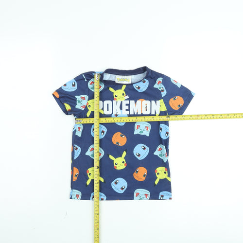 Pokémon Boys Blue Graphic T-Shirt Pikachu Print 5-6 Years Short Sleeve