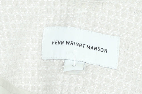 Fenn Wright Manson Women's Ivory Cropped Bouclé Jacket Size 10