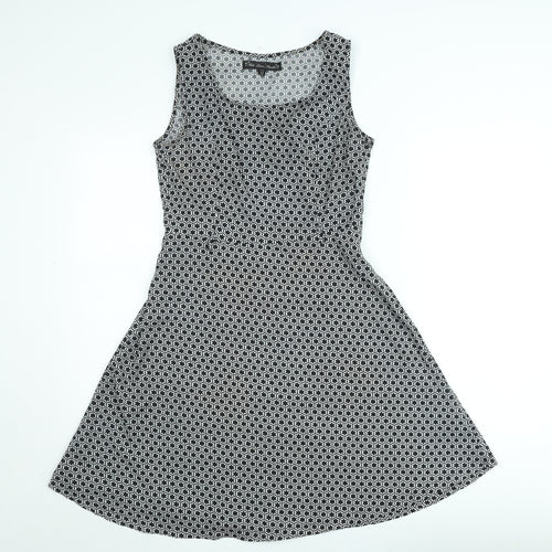 Hela Loves London Womens Black Geometric A-Line Dress Size 12