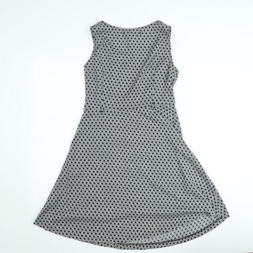 Hela Loves London Womens Black Geometric A-Line Dress Size 12