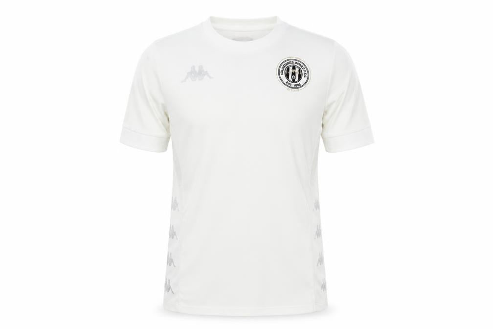 Front view of Kappa Men's White Medium Athletic Sports T-Shirt