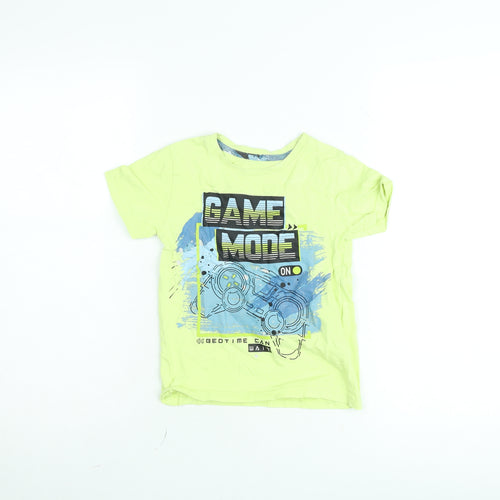 Dunnes Stores Boys Yellow Graphic Gaming Print T-Shirt 5-6 Years