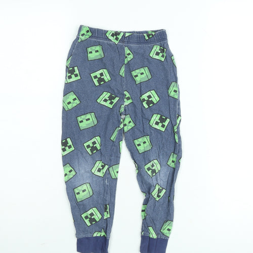 Dunnes Boys Blue Minecraft Creeper Lounge Pyjama Pants 5-6 Years Cotton Blend