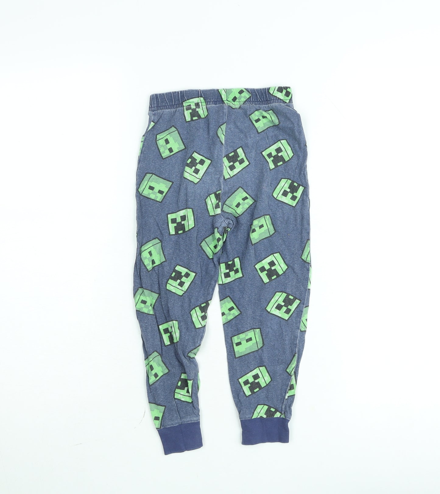 Dunnes Boys Blue Minecraft Creeper Lounge Pyjama Pants 5-6 Years Cotton Blend