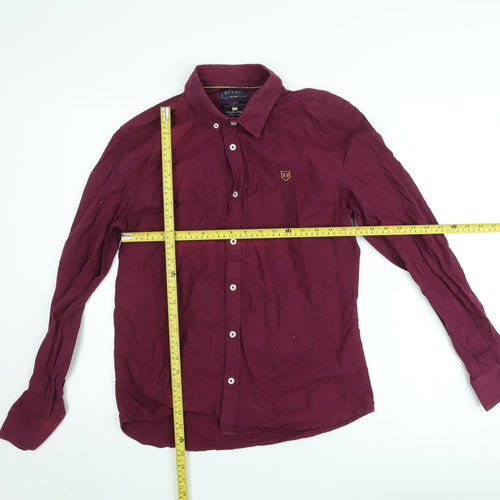 XV Kings Men's Red Long Sleeve Button-Up Shirt Size M Regular Fit Cotton