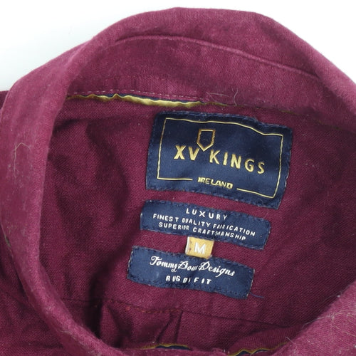 XV Kings Men's Red Long Sleeve Button-Up Shirt Size M Regular Fit Cotton