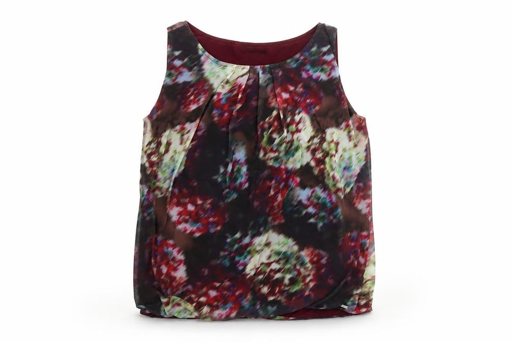 Front view of Vila Joy Women's Multicoloured Floral Chiffon Sleeveless Blouse L