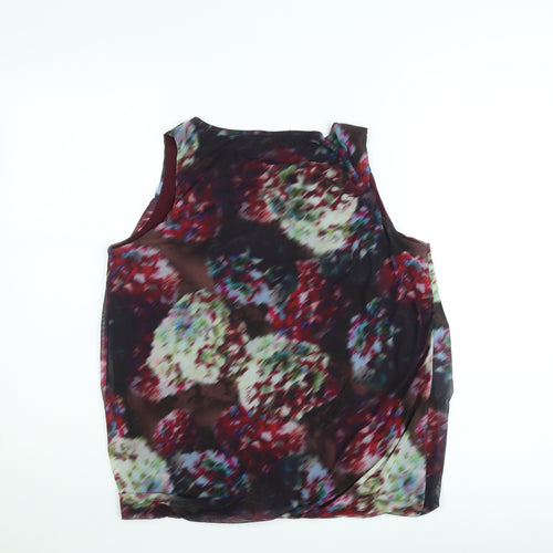 Vila Joy Women's Multicoloured Floral Chiffon Sleeveless Blouse L