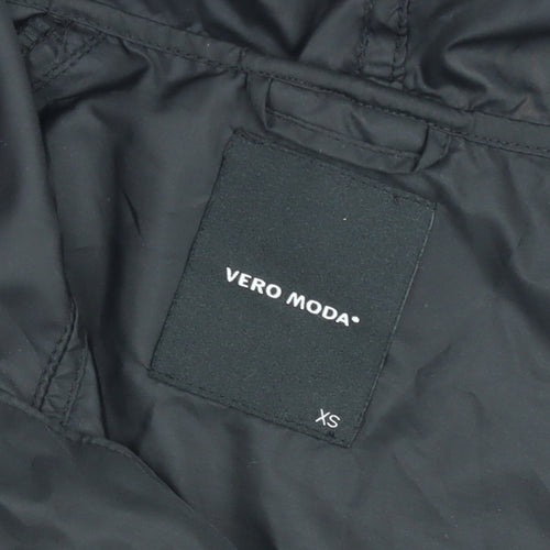 Vero Moda Women's Black XS Hooded Anorak Jacket Lightweight