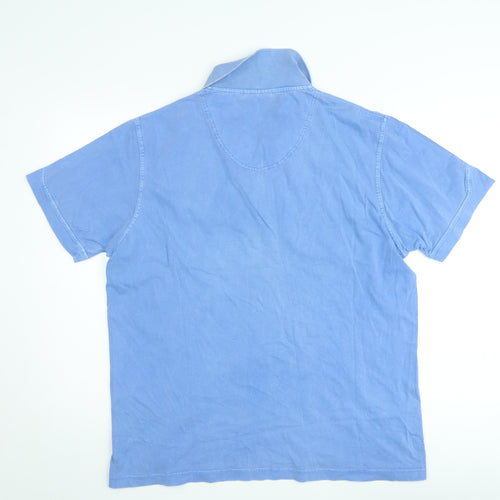 Tom Tailor Men's Blue XL Cotton Short Sleeve Polo Shirt