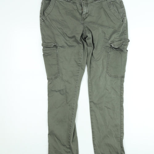 Red Button Women’s Green Cargo Jeans Size 10 Mid Rise Stretch