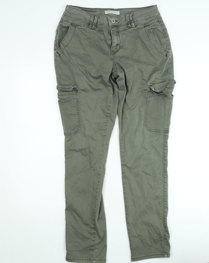 Red Button Women’s Green Cargo Jeans Size 10 Mid Rise Stretch