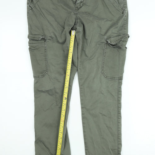 Red Button Women’s Green Cargo Jeans Size 10 Mid Rise Stretch