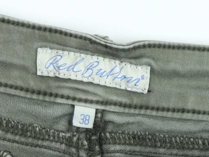 Red Button Women’s Green Cargo Jeans Size 10 Mid Rise Stretch