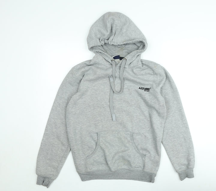 Azzurri Sport Men's Grey Pullover Hoodie Medium Fleece Regular Fit