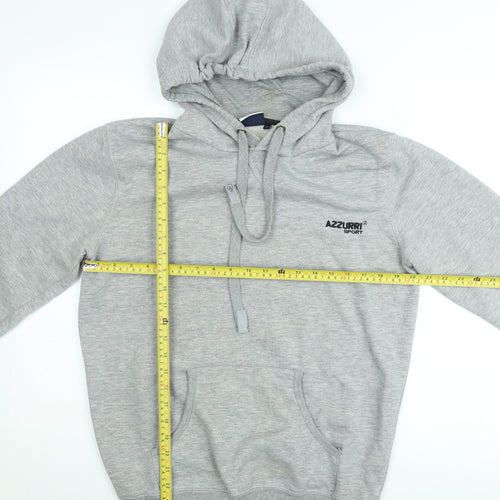 Azzurri Sport Men's Grey Pullover Hoodie Medium Fleece Regular Fit