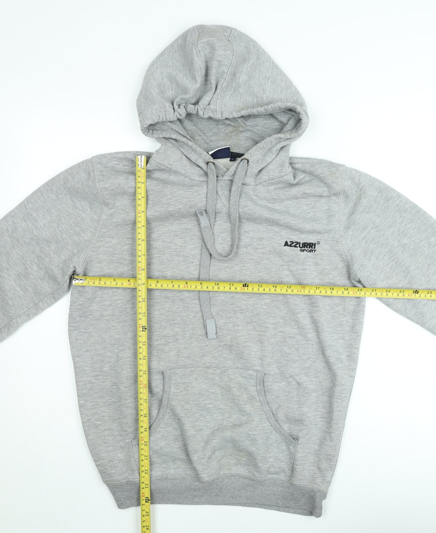 Azzurri Sport Men's Grey Pullover Hoodie Medium Fleece Regular Fit