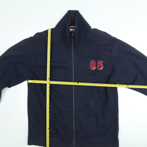 Tommy Hilfiger Men's Blue Full Zip Sweatshirt XL Embroidered Logo