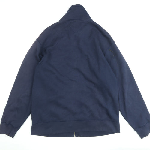 Tommy Hilfiger Men's Blue Full Zip Sweatshirt XL Embroidered Logo