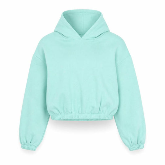 Front view of Light & Shade Women’s Green Pullover Hoodie, size M, Fleece Lined