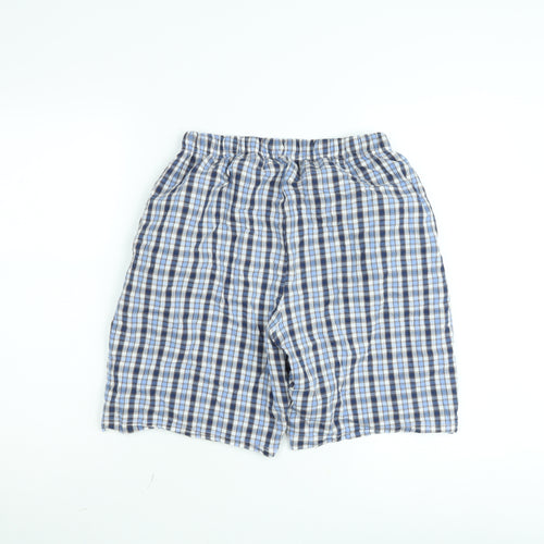 Dunnes Stores Men's Blue Check Cotton Shorts Size M