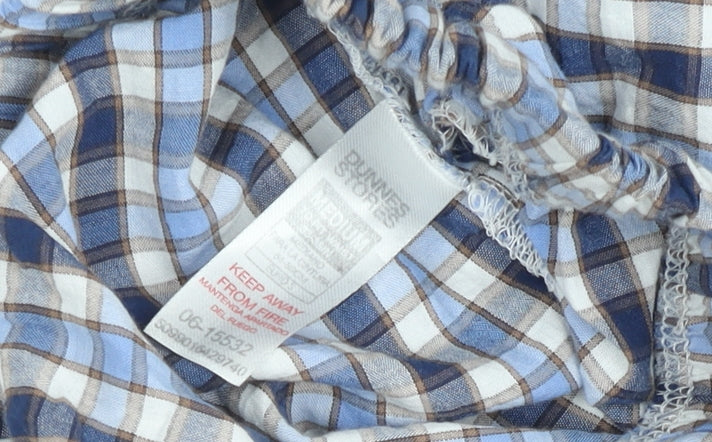 Dunnes Stores Men's Blue Check Cotton Shorts Size M