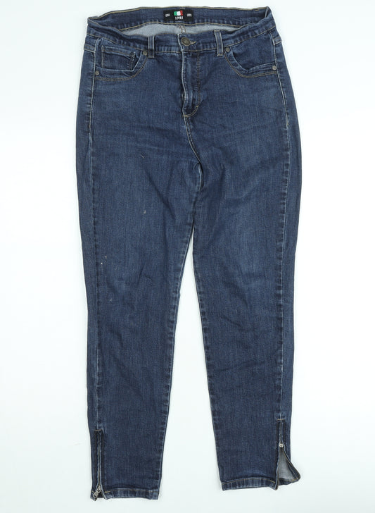 B Jeans Men’s Blue Skinny Denim Jeans W31 Zip Hem Stretch Style