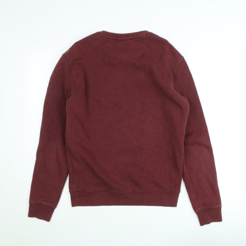 Jack Wills Men's Red Logo Crew Neck Pullover Sweatshirt Size S