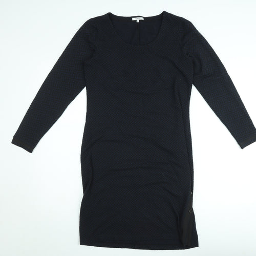 Sandwich Women Black Knit Bodycon Dress Size M Long Sleeve Scoop Neck