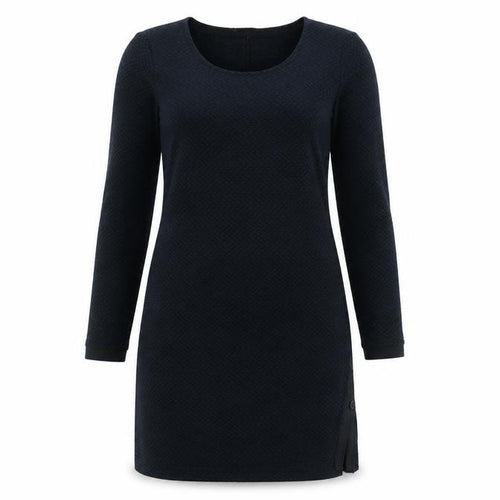 Sandwich Women Black Knit Bodycon Dress Size M Long Sleeve Scoop Neck
