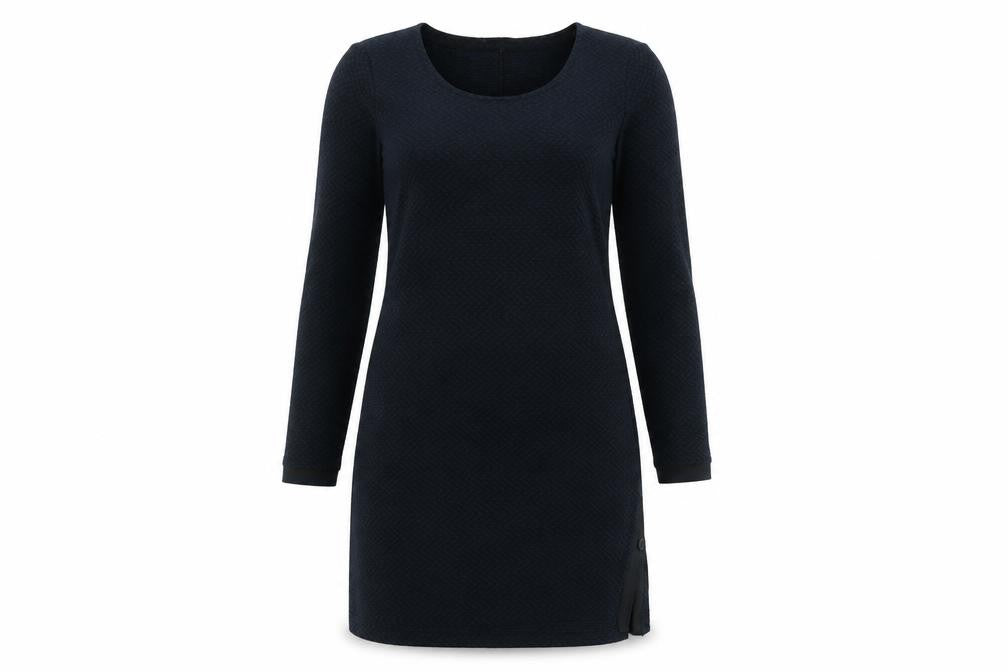 Sandwich Women Black Knit Bodycon Dress Size M Long Sleeve Scoop Neck