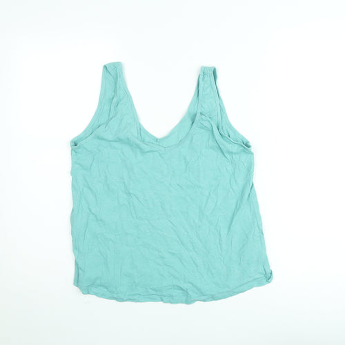 Dunnes Stores Women’s Green Cotton Relaxed Fit V-Neck Tank Top Size M