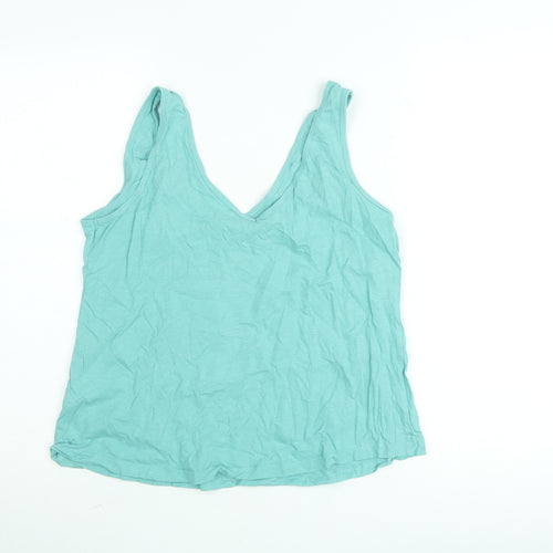 Dunnes Stores Women’s Green Cotton Relaxed Fit V-Neck Tank Top Size M