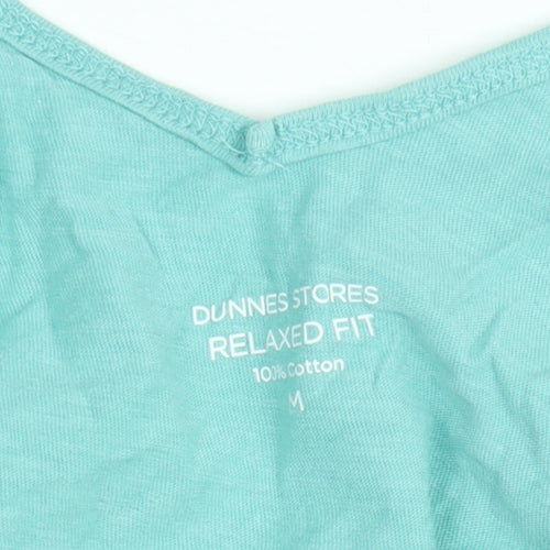 Dunnes Stores Women’s Green Cotton Relaxed Fit V-Neck Tank Top Size M