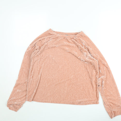 ASOS Women’s Pink Velour Long Sleeve Pullover Sweatshirt Size 8