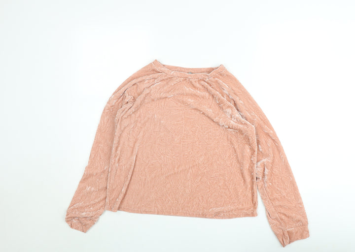 ASOS Women’s Pink Velour Long Sleeve Pullover Sweatshirt Size 8