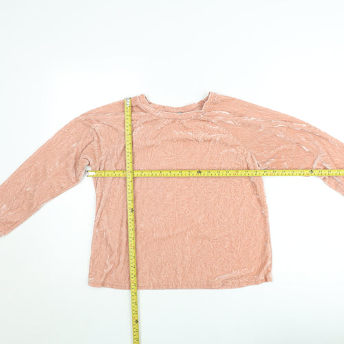 ASOS Women’s Pink Velour Long Sleeve Pullover Sweatshirt Size 8