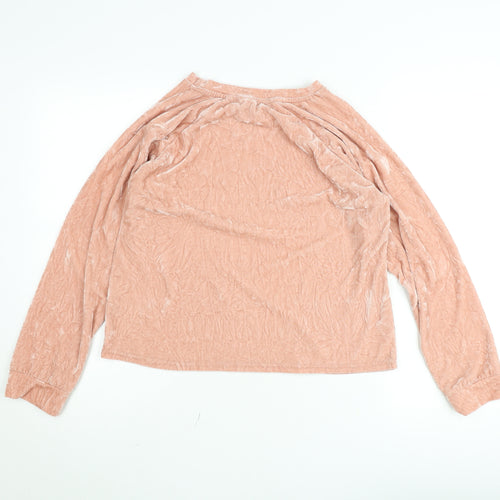 ASOS Women’s Pink Velour Long Sleeve Pullover Sweatshirt Size 8