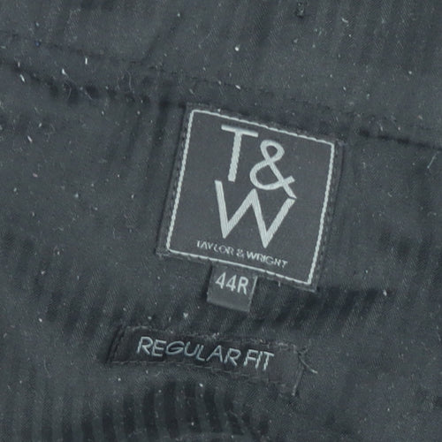 Taylor & Wright Black Men's Regular Fit Dress Pants 44R