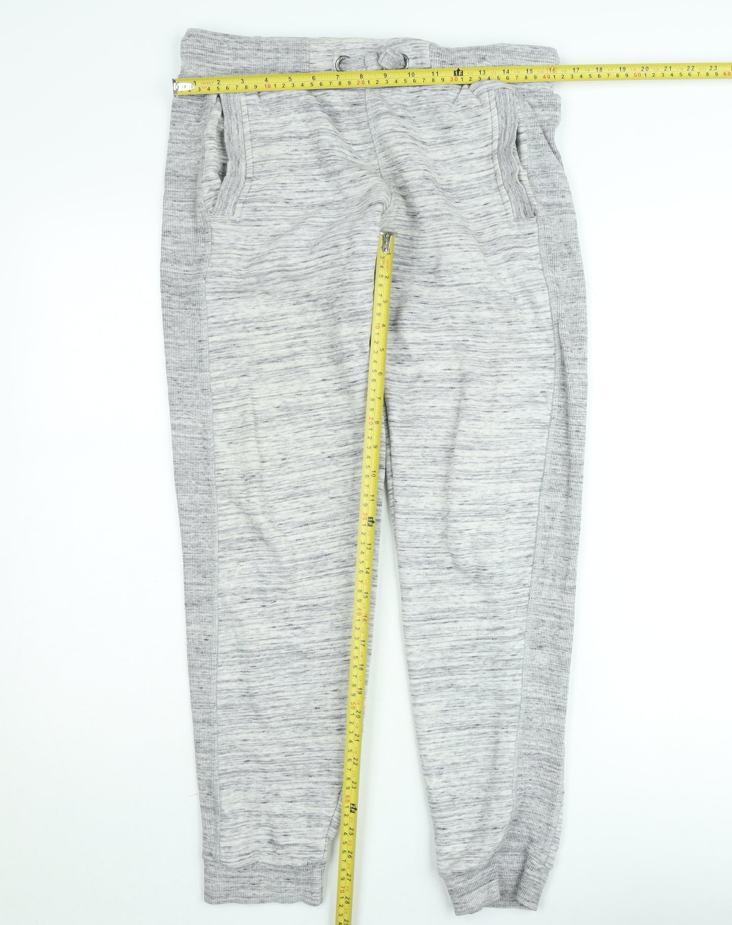 Hoodies Men's Grey Jogger Trousers Size M Fleece Drawstring Regular Fit