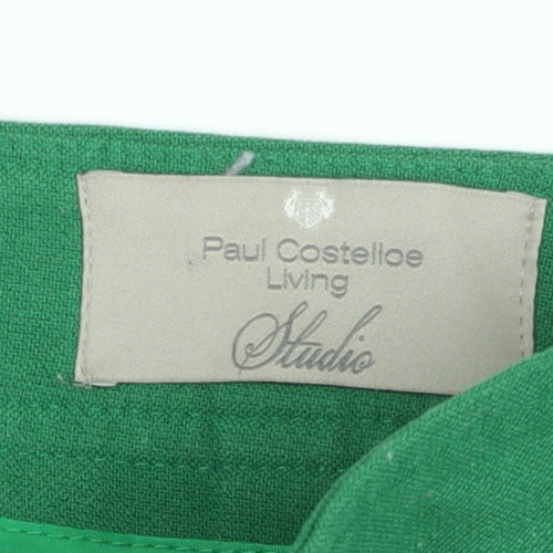 Paul Costelloe Women’s Green Linen Blend A-Line Skirt Size 12