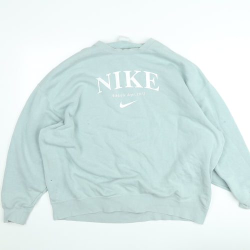 Nike Women's Blue XS Pullover Sweatshirt Crew Neck Graphic Print