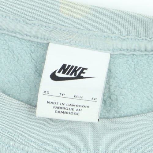 Nike Women's Blue XS Pullover Sweatshirt Crew Neck Graphic Print